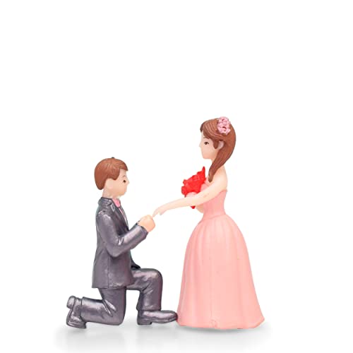 iDream Proposing Guy Resin Showpiece - Romantic Couple Miniature Gift for Girlfriend, Wife or Valentines Day Celebration (Pink) - Image 1