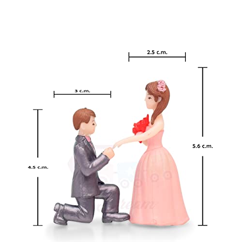 iDream Proposing Guy Resin Showpiece - Romantic Couple Miniature Gift for Girlfriend, Wife or Valentines Day Celebration (Pink) - Image 2