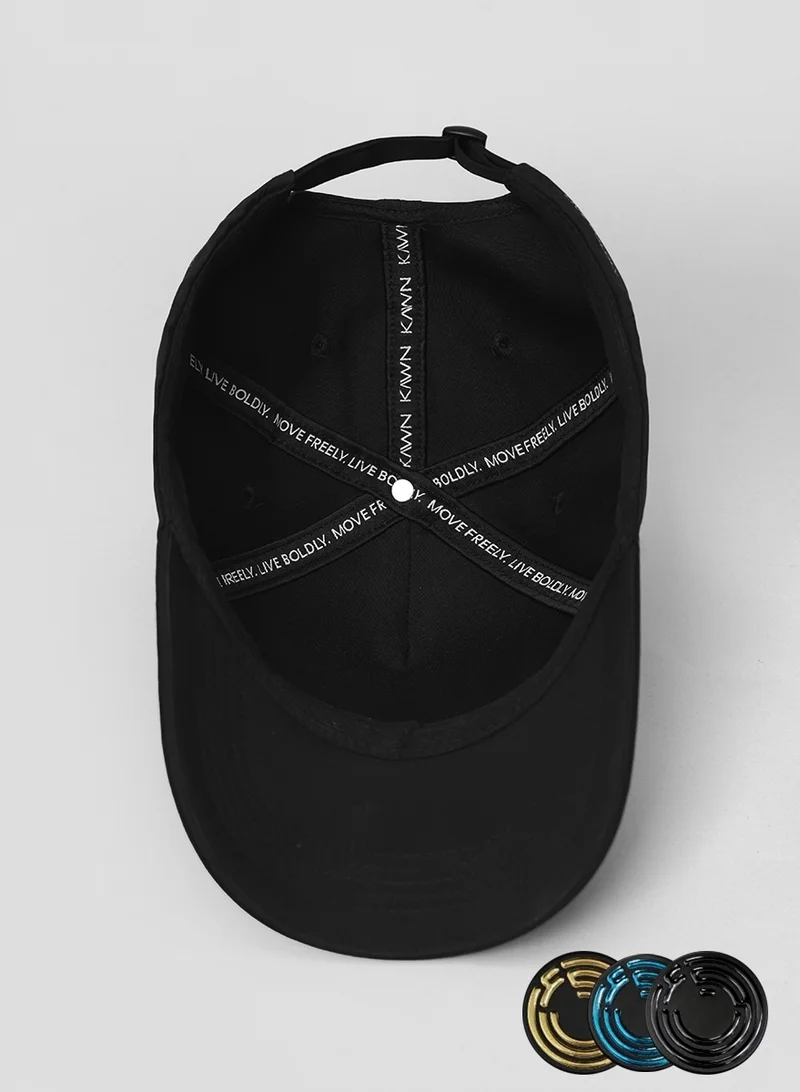 KAWN.YOGA Black First Edition Velcro Cap Set With Multiple Colored Logos  | Best Price UAE