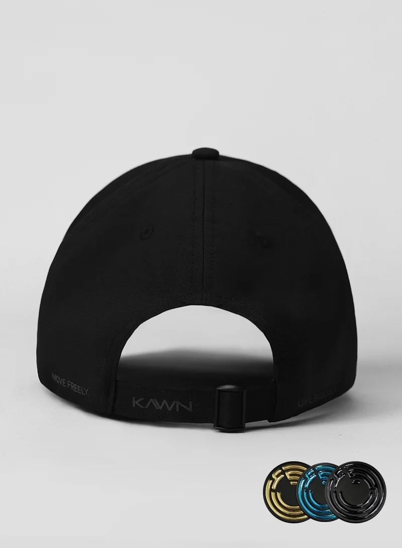 KAWN.YOGA Black First Edition Velcro Cap Set With Multiple Colored Logos  | Best Price UAE