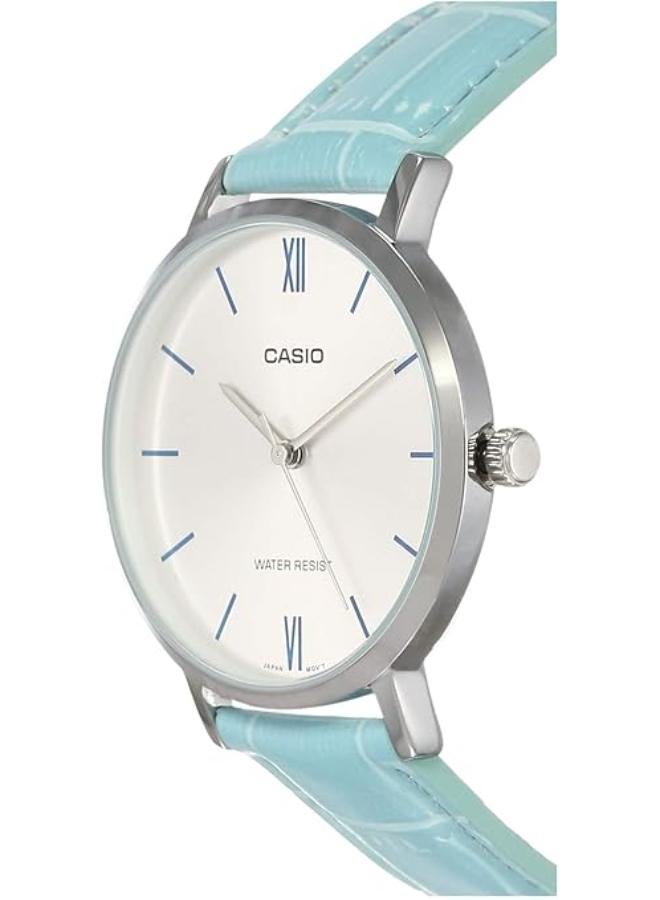Casio LTP-VT01L-1BUDF Leather Round Analog Water Resistant Watch for Women - Image 2