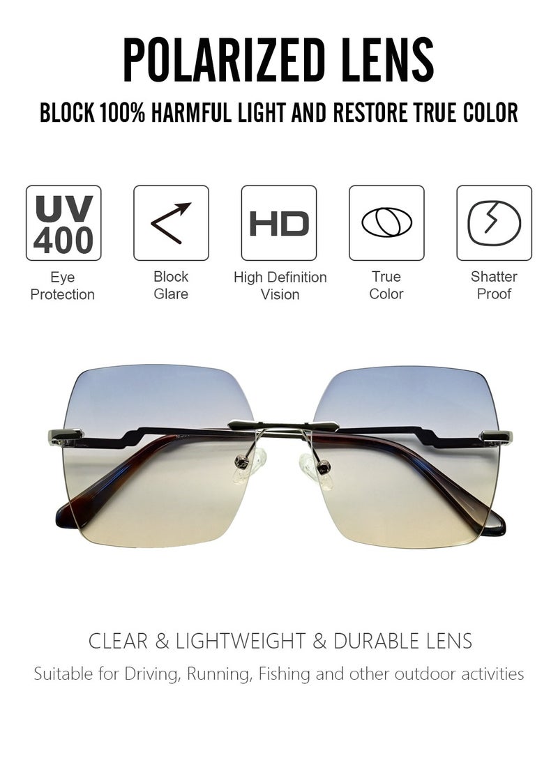 DLS Sunglasses for men and women - Oversized Metal Frame with UV protacted lenses multipurpose use (MS9001-C3) - Image 2