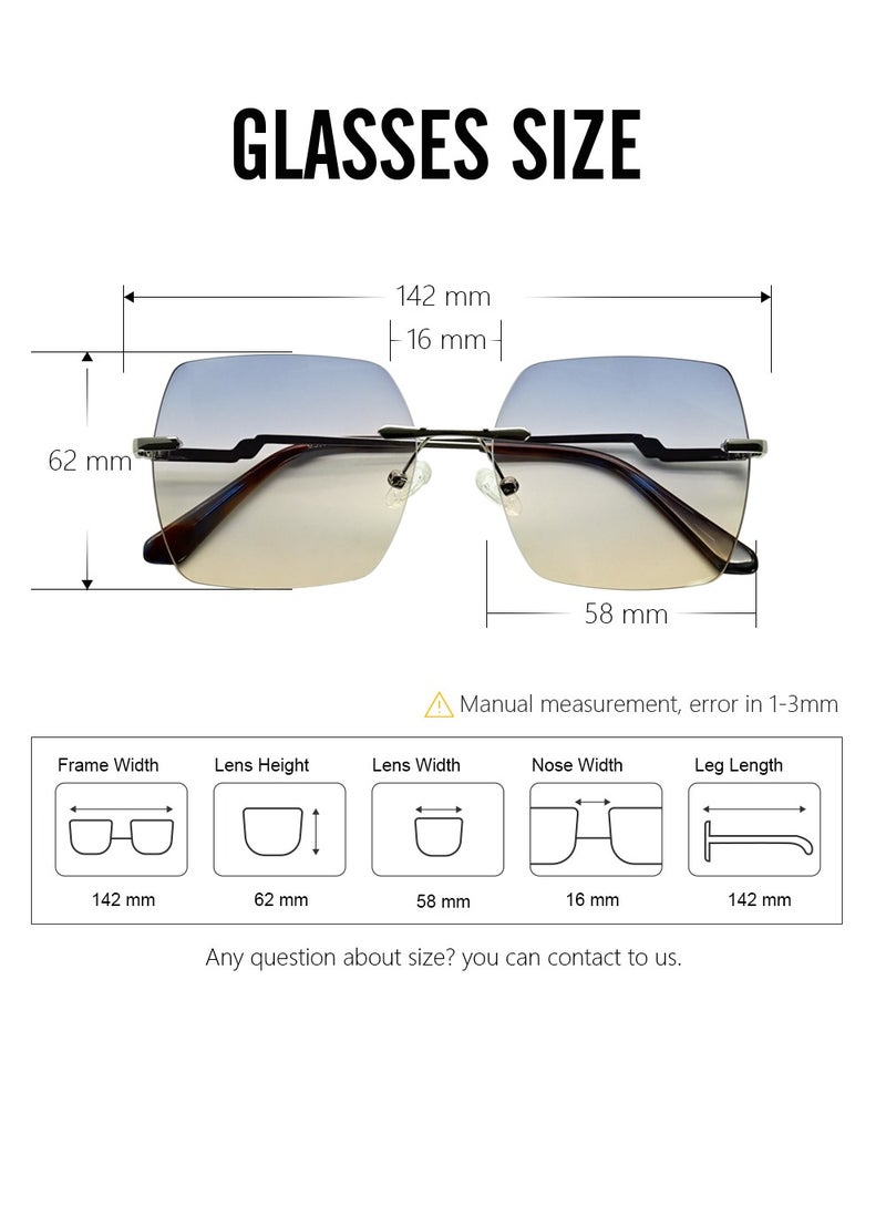 DLS Sunglasses for men and women - Oversized Metal Frame with UV protacted lenses multipurpose use (MS9001-C3) - Image 3