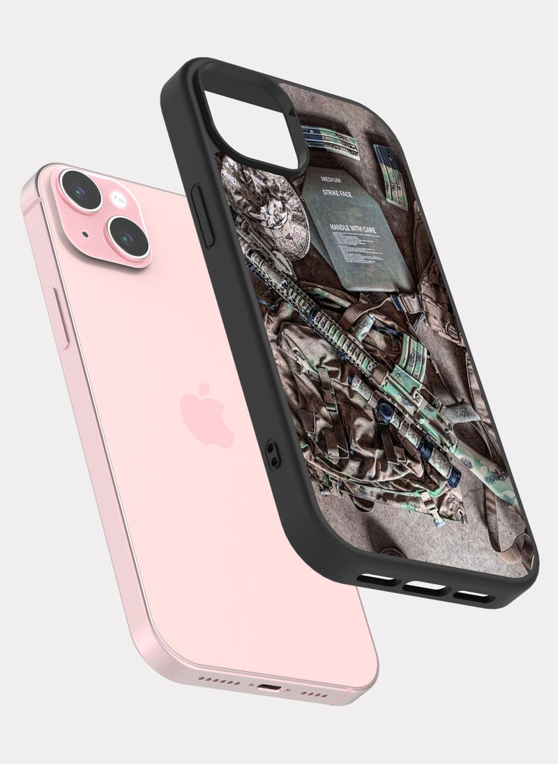 بكسلات كفر ايفون 15 بلس عتاد جندي عسكري بني - Image 2