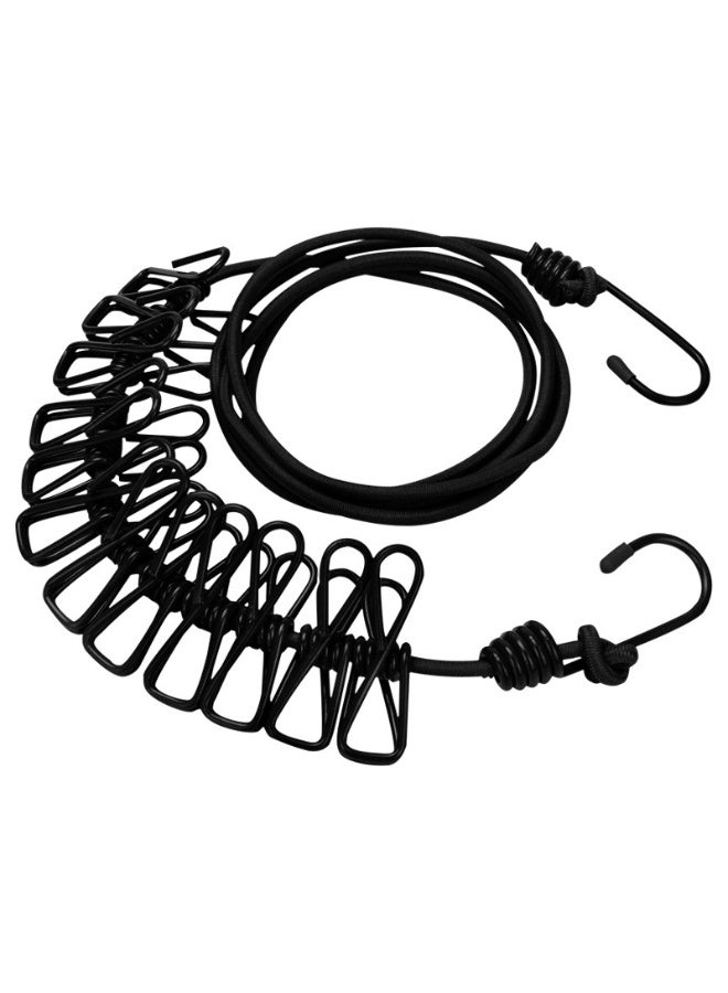 Retractable Portable Clothesline for Travel, Clothing line with 12 Clothes Clips, for Indoor Laundry Drying line, Outdoor Camping Accessories - Image 1