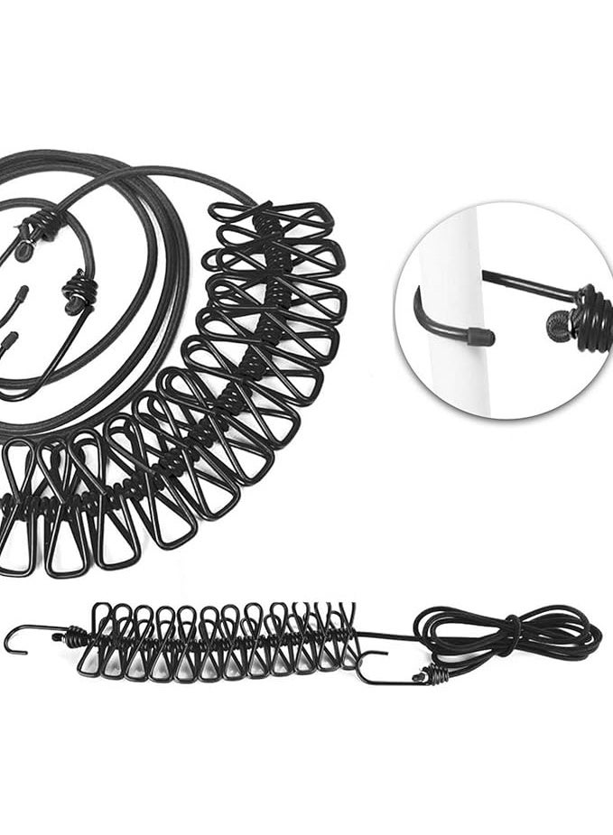 Retractable Portable Clothesline for Travel, Clothing line with 12 Clothes Clips, for Indoor Laundry Drying line, Outdoor Camping Accessories - Image 2