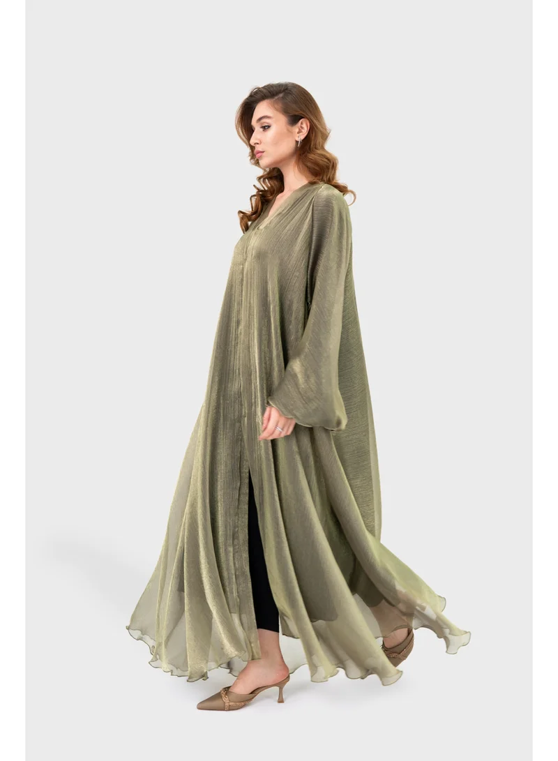 Ophelia GREEN LUNA Abaya – Olive Sheen | Elegant Satin Finish Modest Wear for Women for Women | Best Price UAE