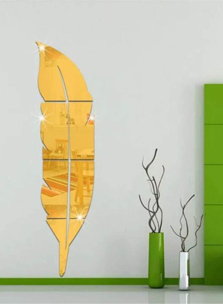 Roman Gifts Mirror Wall Decor Wall Stickers 3D Leaf Mirror Decal Mirror Wall Art Accents Acrylic Mural Peel & Stick Removable DiY - Image 1