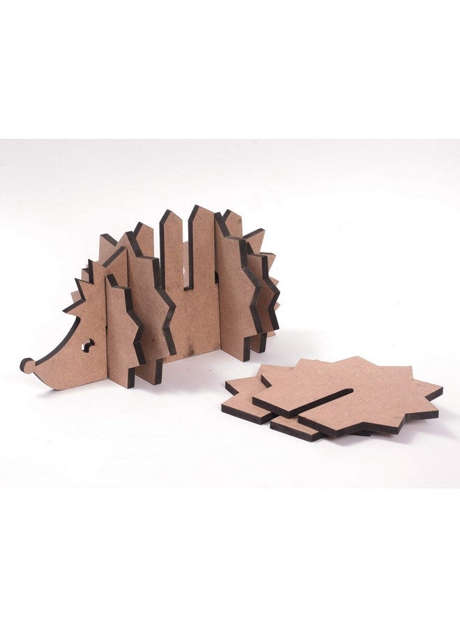 IVEI MDF DIY Coasters with Hedgehog Holder - MDF Plain Wooden Hedgehog Coasters & Holder Blank Cutouts for Painting Wooden Sheet Craft, Decoupage, Resin Art Work & Decoration - Set of 6 Coasters - Image 4