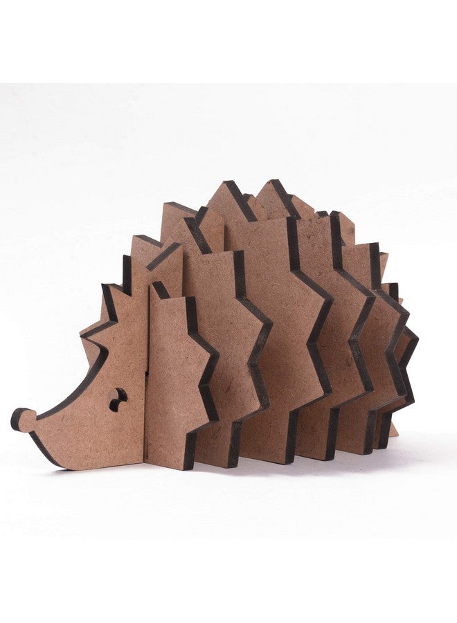 IVEI MDF DIY Coasters with Hedgehog Holder - MDF Plain Wooden Hedgehog Coasters & Holder Blank Cutouts for Painting Wooden Sheet Craft, Decoupage, Resin Art Work & Decoration - Set of 6 Coasters - Image 2