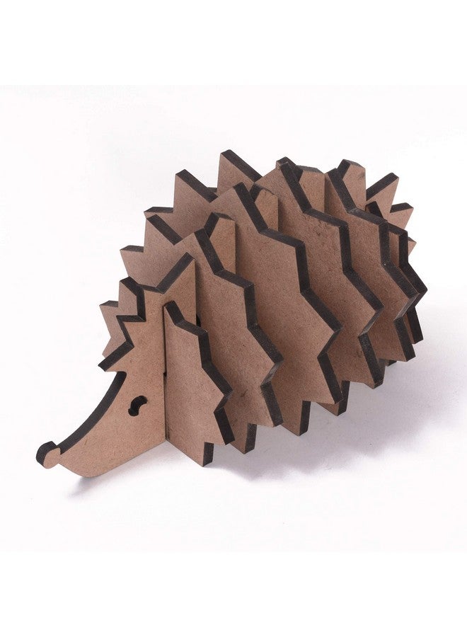 IVEI MDF DIY Coasters with Hedgehog Holder - MDF Plain Wooden Hedgehog Coasters & Holder Blank Cutouts for Painting Wooden Sheet Craft, Decoupage, Resin Art Work & Decoration - Set of 6 Coasters - Image 1
