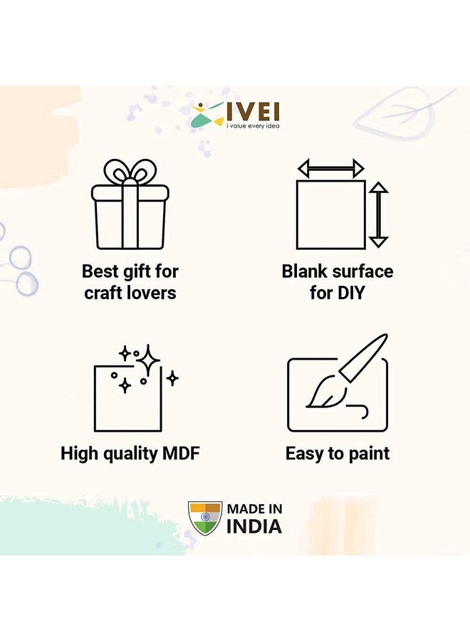 IVEI MDF DIY Coasters with Hedgehog Holder - MDF Plain Wooden Hedgehog Coasters & Holder Blank Cutouts for Painting Wooden Sheet Craft, Decoupage, Resin Art Work & Decoration - Set of 6 Coasters - Image 5