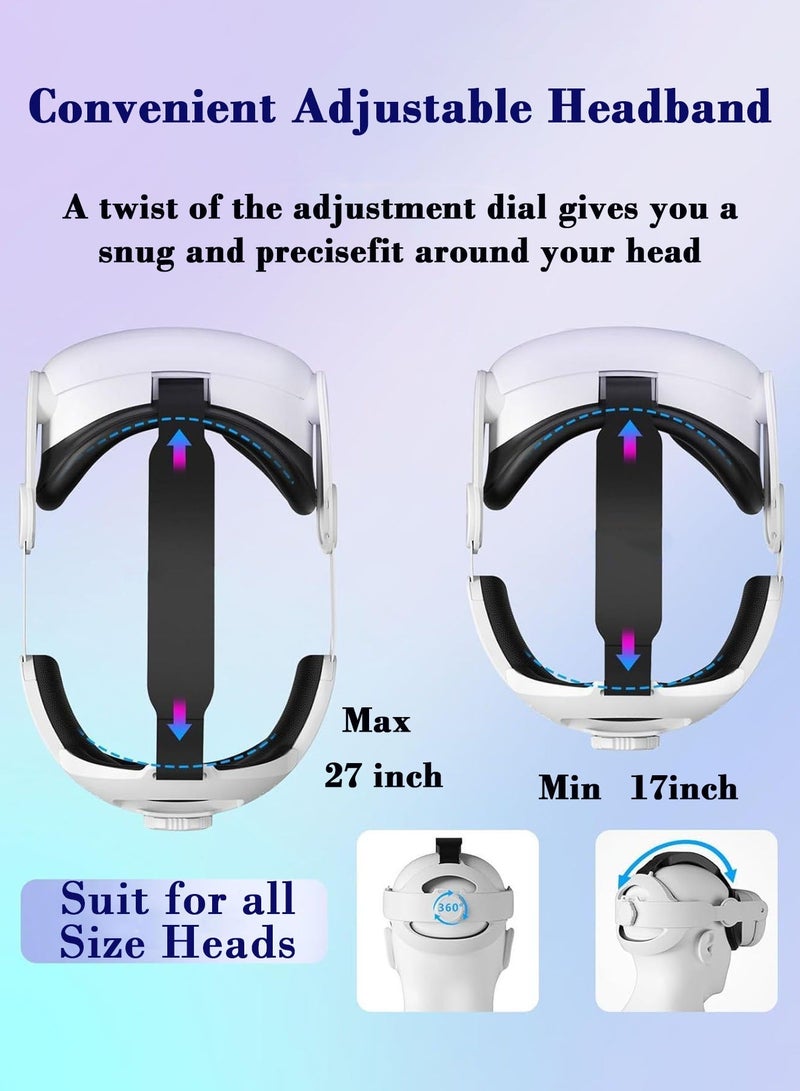 CubeG Adjustable Elite Head Strap for Oculus Quest 2 Meta Quest 2 Accessories – Enhanced Support, Comfort, and Pressure Relief for Extended Playtime - Image 3