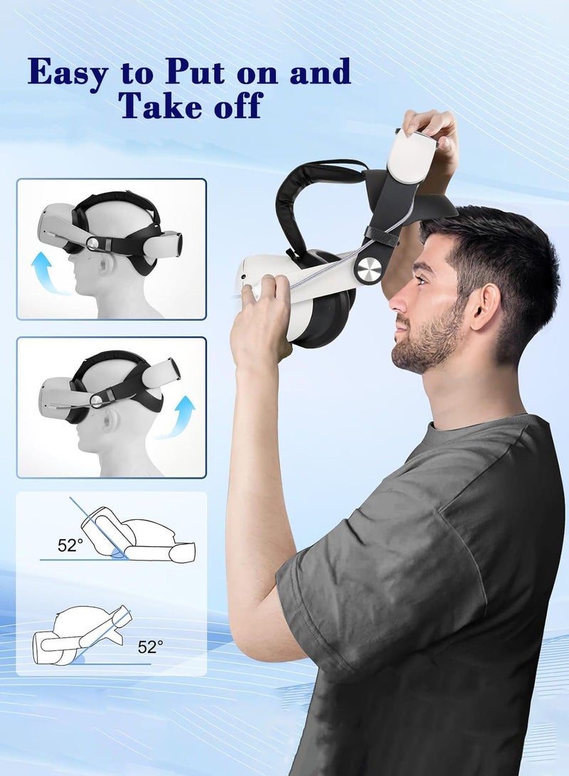 CubeG Adjustable Elite Head Strap for Oculus Quest 2 Meta Quest 2 Accessories – Enhanced Support, Comfort, and Pressure Relief for Extended Playtime - Image 4