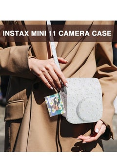 Y&D for Fujifilm Instax Mini 11 Instant Film Camera Case Protective Bag with Adjustable Shoulder Strap and Daisy Mini/Square Photo Pouch (White Lace)  - Image 3