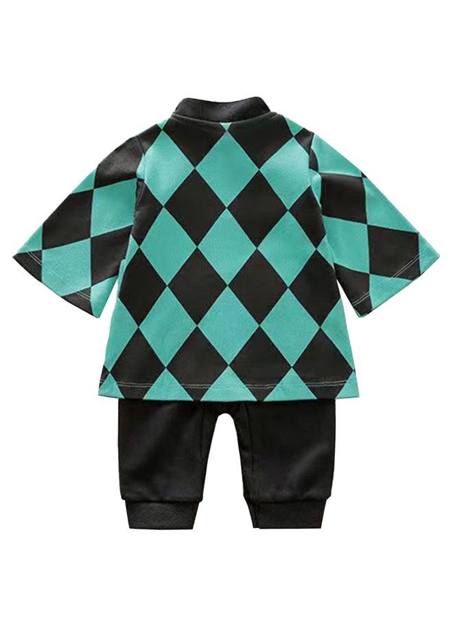 Zusnxaxe Anime Costume Baby Romper Newborn Thanksgiving Onesie Infant Christmas Jumpsuit Toddler Cosplay Outfit(Green,Long,0-3 Months) - Image 2
