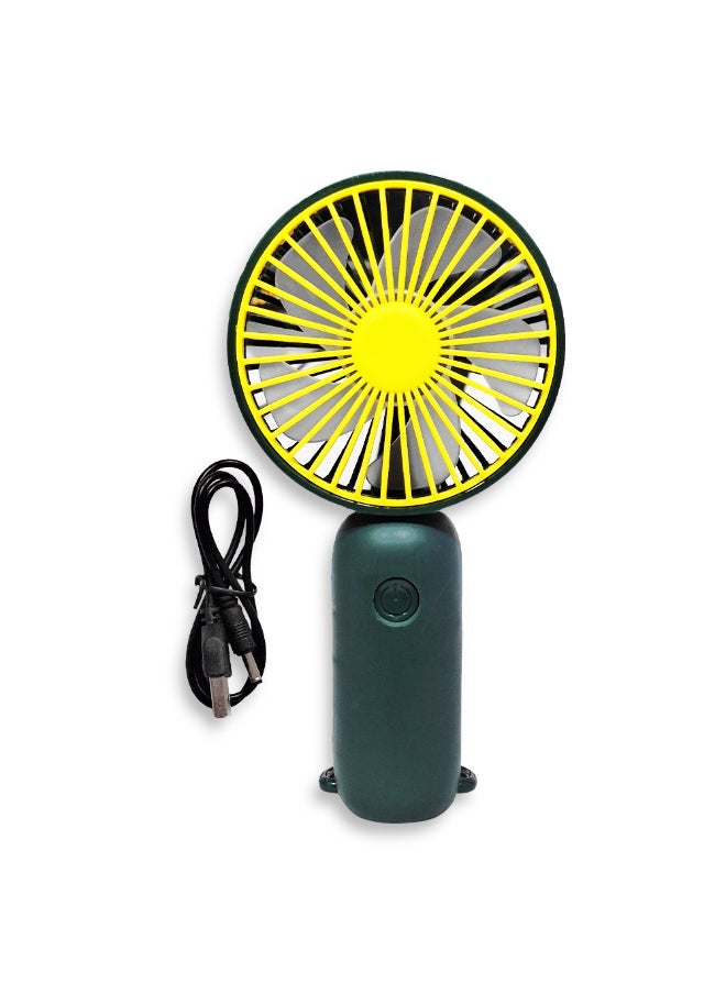 Generic - Mini handheld fan, cute design and colors, small size and easy to carry by hand or put in bag, equipped with USB rechargeable battery, on/off button, multiple air speeds, nice gift for kids and adults - Image 1