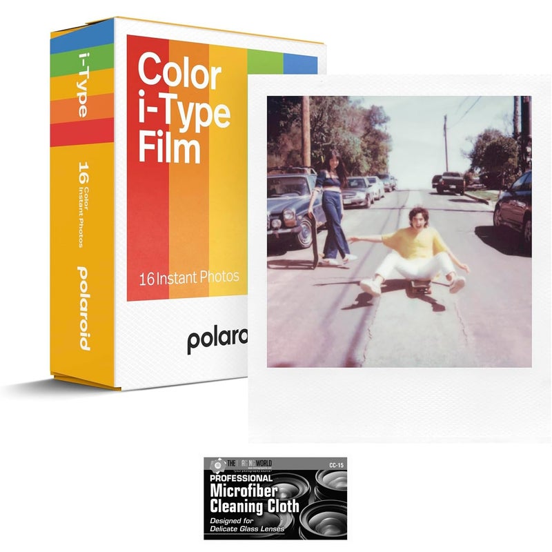 The Imaging World Polaroid Instant Color Film for i-Type Cameras 2 Pack, 16 Instant Photos Bundle with a Cleaning Cloth - Image 1