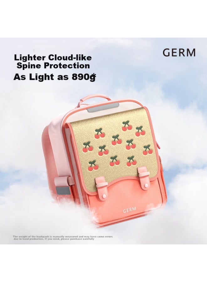 Germ Children's Backpack Primary School Students Spine Protection Lightweight Backpack For Grades 1-6 Boys And Girls Large Capacity Backpack Strawberry Party - Image 2