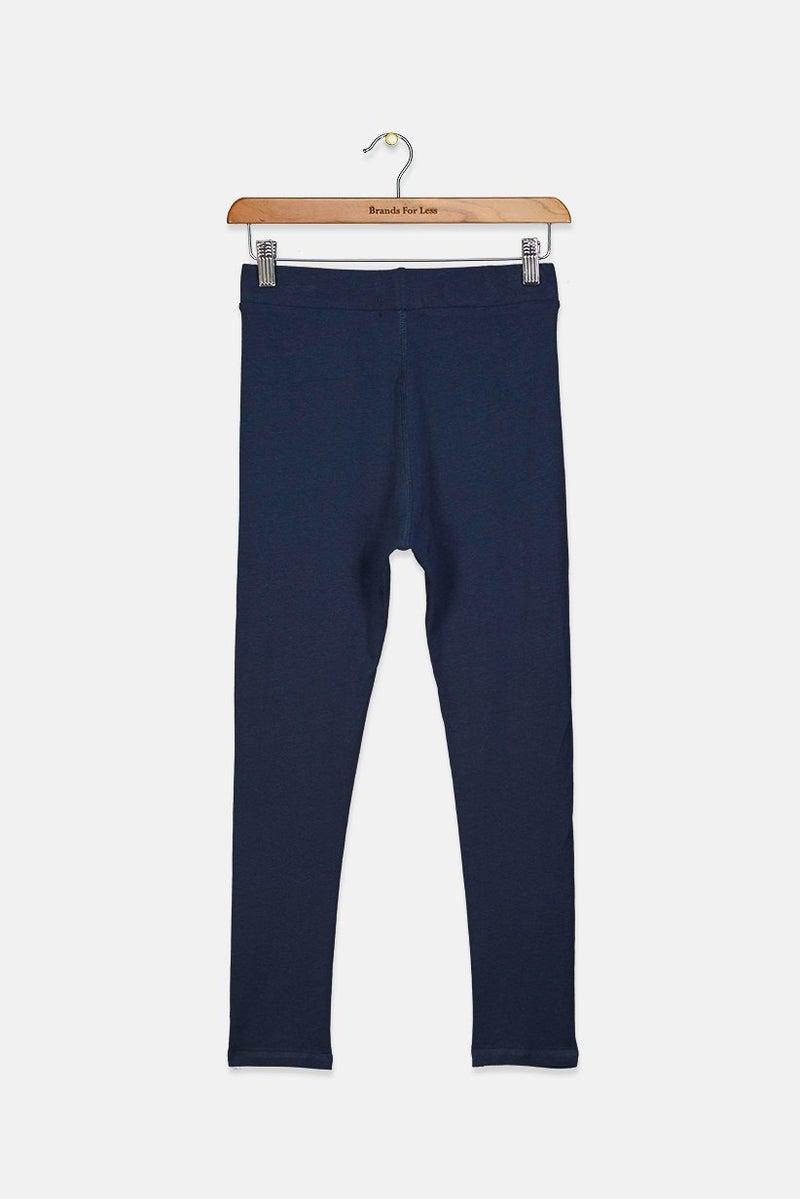 Bench Kid Girls Brand Logo Pull On Leggings, Navy - Image 2