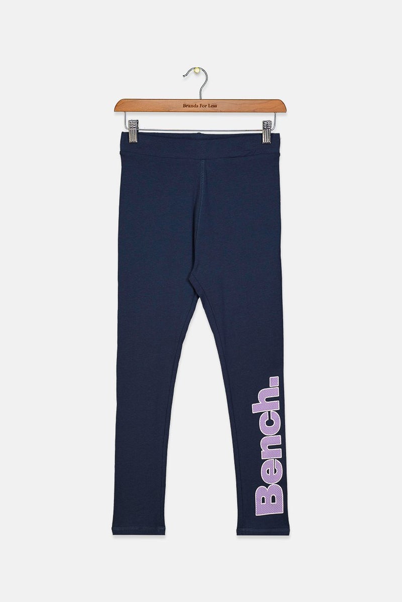 Bench Kid Girls Brand Logo Pull On Leggings, Navy - Image 1