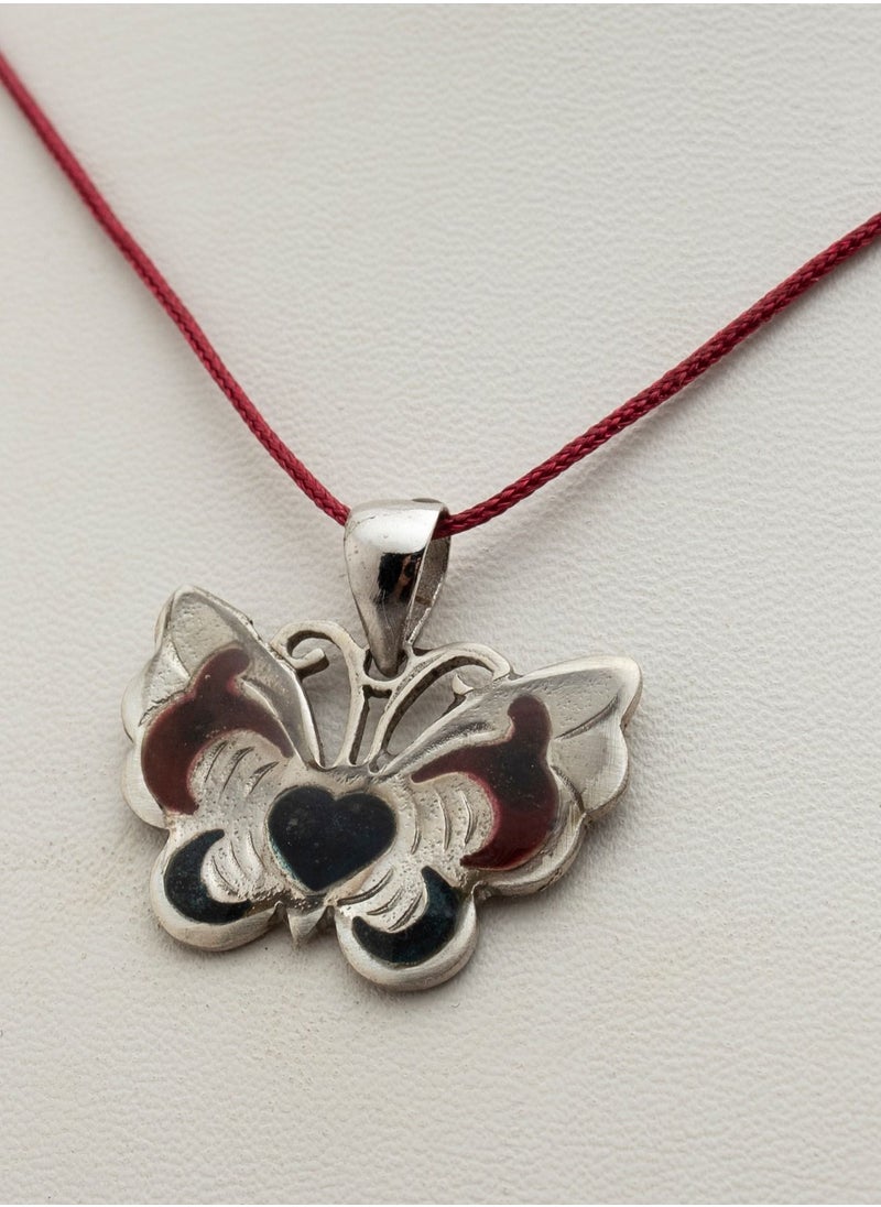 MERAKY Red thread chain with 950 . silver pendant  - Image 3