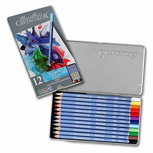CRETACOLOR Marino Aquarelle Watercolor Pencil Set of 12 (Water Soluble Colour Pencil),Multicolour,240 12 - Image 5
