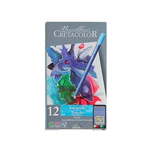CRETACOLOR Marino Aquarelle Watercolor Pencil Set of 12 (Water Soluble Colour Pencil),Multicolour,240 12 - Image 3