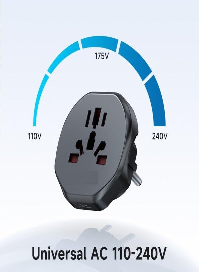 CARE CASE Universal Travel Adapter, Black, Type A, B, C, D, E, F, G, H, I, J, K, L, M, N, O, AC power plug (AU/EU/US/UK), 2500W, 110-240V, 2.4E+2V, Z2 - Image 2