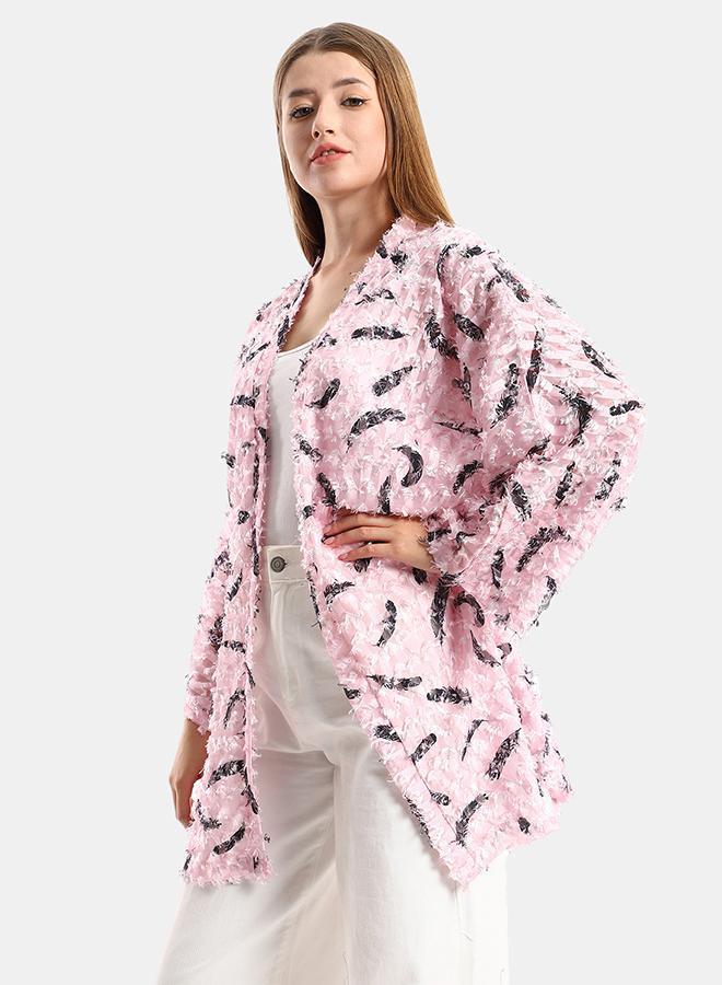 kady Jamila women eyelash long sleeves kimono ,rose-3xl-4xl - Image 2
