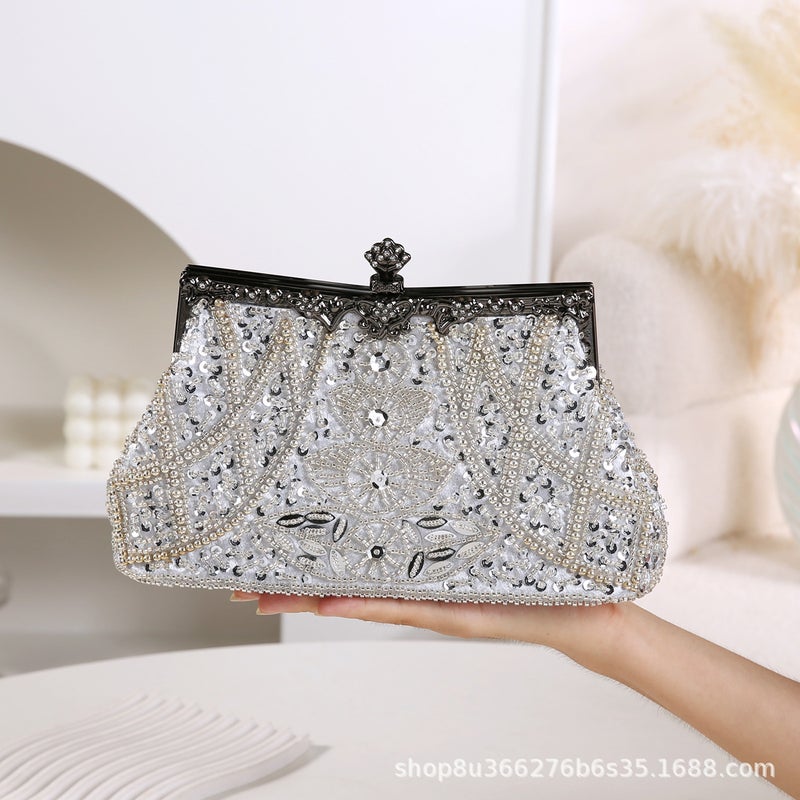 Evening Makeup Bag Embroidered Bead Bag Embroidered Cheongsam Bag Women'S Bag Evening Bag Embroidered Handbag 1203D Large - Image 5