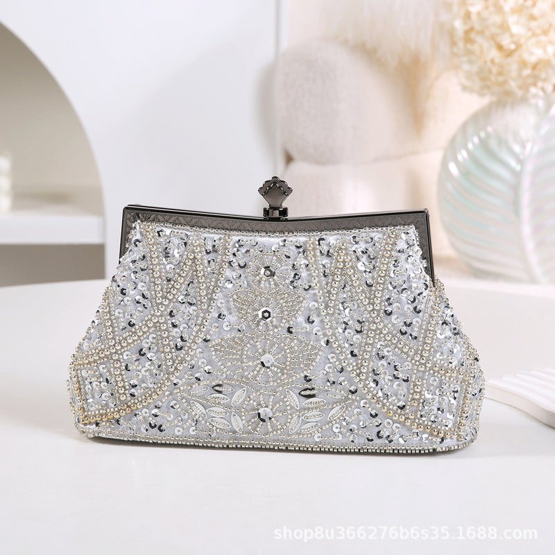 Evening Makeup Bag Embroidered Bead Bag Embroidered Cheongsam Bag Women'S Bag Evening Bag Embroidered Handbag 1203D Large - Image 4