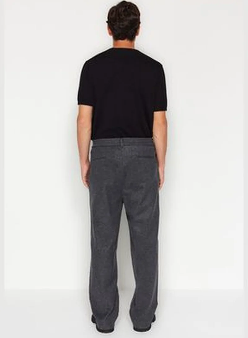 trendyol Men's Gray Wide Leg Wide Fit Baggy Cachet Thick Winter Trousers TMNAW24PL00011
