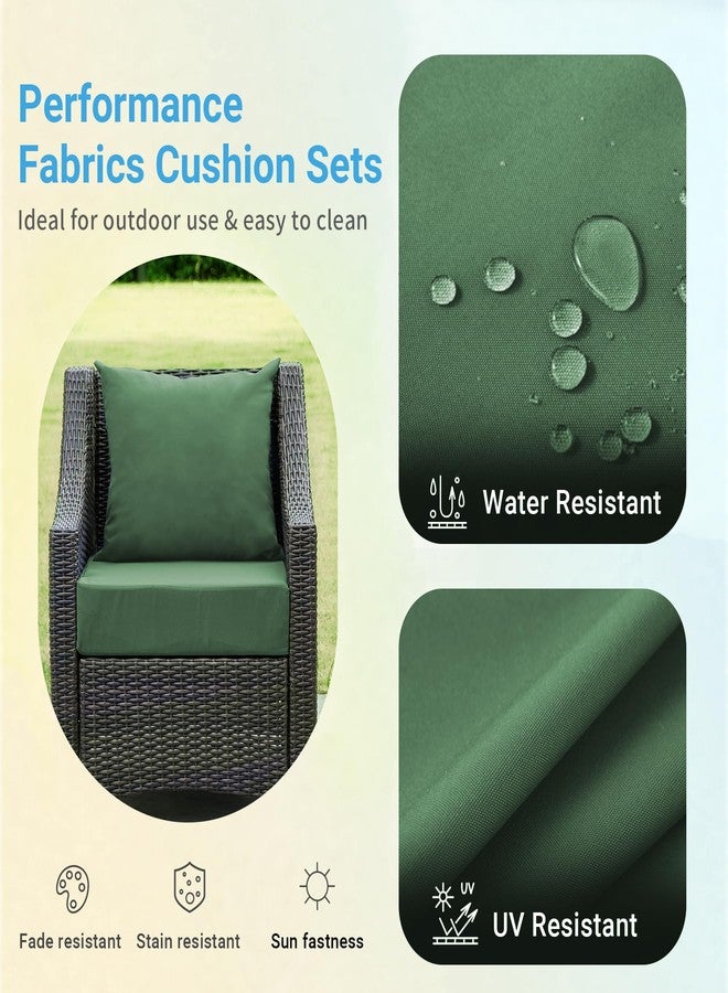 IPYNBAP Outdoor Cushions for Patio Furniture,Outdoor Seat Cushion Set 24 x 24 x 5.75 Inch,Waterproof & Fade Resistant Outdoor Chair Cushions,Deep Patio Chair Cushion with Removable Cover,Forest Green - Image 3