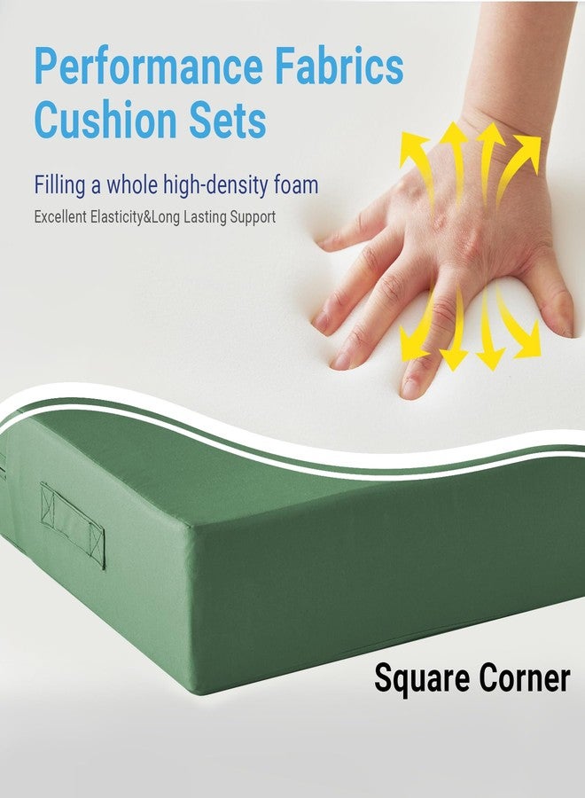 IPYNBAP Outdoor Cushions for Patio Furniture,Outdoor Seat Cushion Set 24 x 24 x 5.75 Inch,Waterproof & Fade Resistant Outdoor Chair Cushions,Deep Patio Chair Cushion with Removable Cover,Forest Green - Image 4