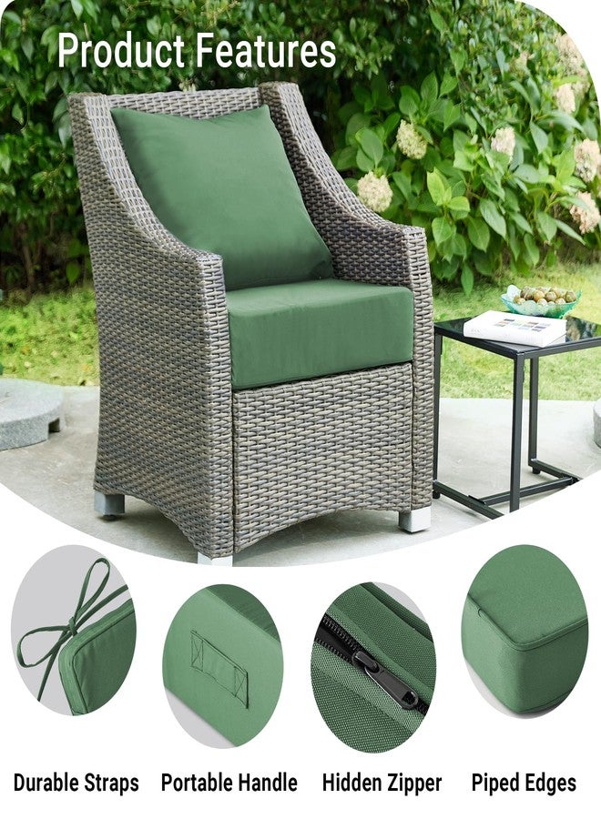 IPYNBAP Outdoor Cushions for Patio Furniture,Outdoor Seat Cushion Set 24 x 24 x 5.75 Inch,Waterproof & Fade Resistant Outdoor Chair Cushions,Deep Patio Chair Cushion with Removable Cover,Forest Green - Image 5