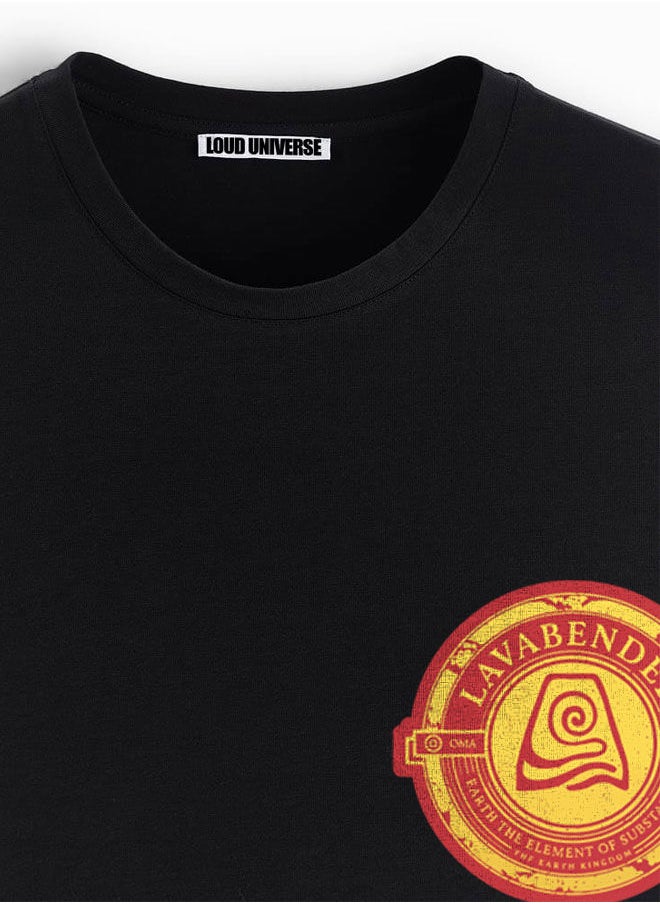 LOUD UNIVERSE - Black Tshirt Lava Bender Black Tee Earth Element - Image 1