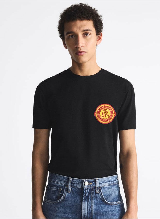 LOUD UNIVERSE - Black Tshirt Lava Bender Black Tee Earth Element - Image 1