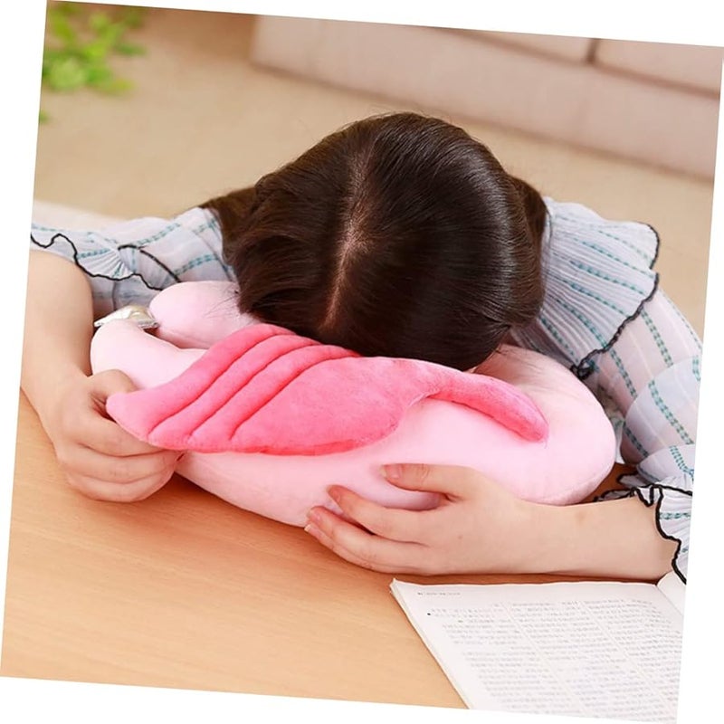 U Shaped Memory Foam Cervical Pillow for Neck Pain Relief Travel Support Flamingo Design - Image 4