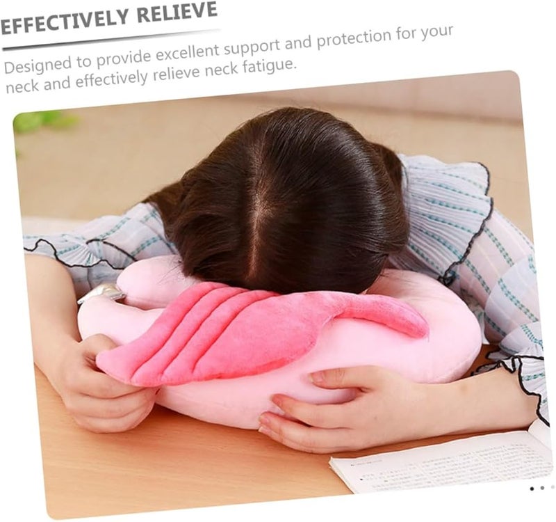 U Shaped Memory Foam Cervical Pillow for Neck Pain Relief Travel Support Flamingo Design - Image 5