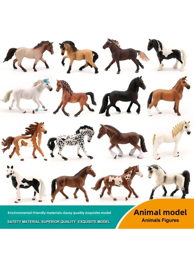 Simulation Solid Wild Animal Model Steed Black Horse Qianli Horse White Horse Ranch Children's Plastic Children's Toys-Color:PL127-152 Arabian Stallion  - Image 2