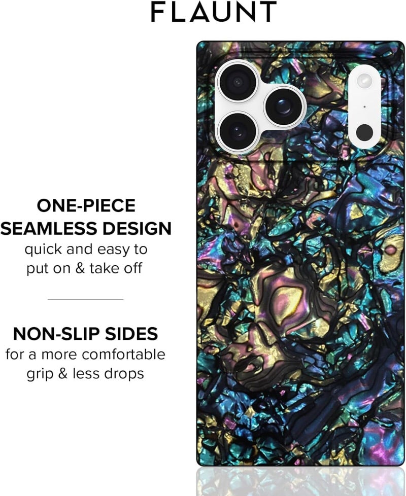 Flaunt Official Square Protective Case - Compatible with iPhone 17 Pro Max - Compatible with MagSafe & Wireless Charging - Drop-Tested & Shockproof - (Abalone Shell) - Image 2