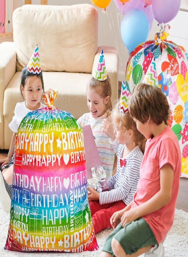 Sofier 2pcs Large Birthday Gift Bags 36''x56'' Jumbo Happy Birthday Gift Wrap Extra Large Plastic Gift Bags for Big Giant Presents Kids Party - Image 4