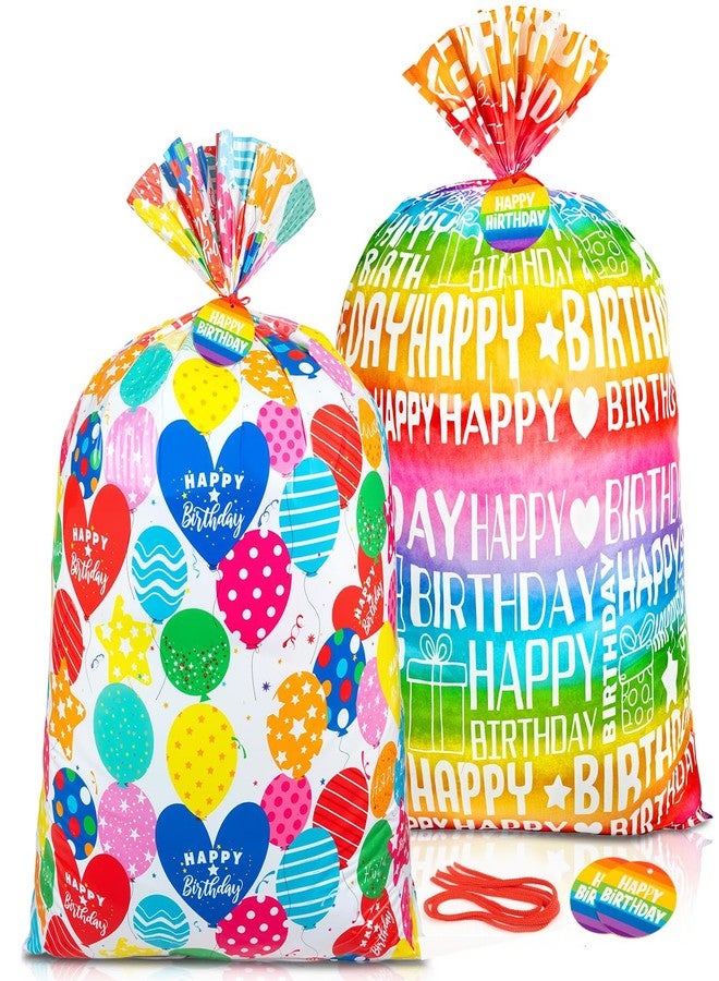 Sofier 2pcs Large Birthday Gift Bags 36''x56'' Jumbo Happy Birthday Gift Wrap Extra Large Plastic Gift Bags for Big Giant Presents Kids Party - Image 1