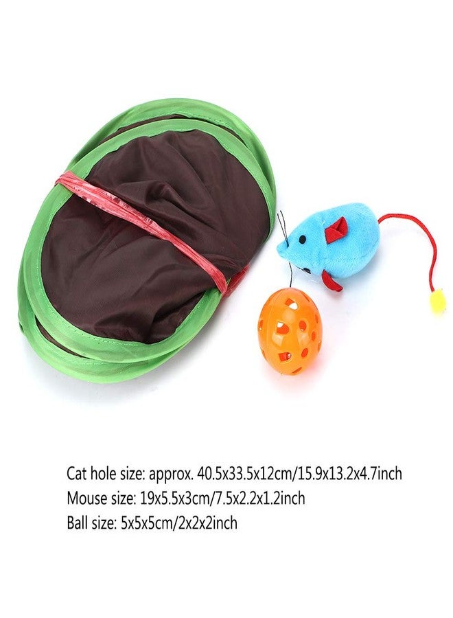 Mrisata 9 Mouse Hole Cat Interactive Toys, Popup Cat Toy Pet Cat Toy, Training Toys Cat Accessories, 1 Set Foldable Cat Toy Popup Open Mouse with Bell Funny Interactive Hunting Pet Toys - Image 3