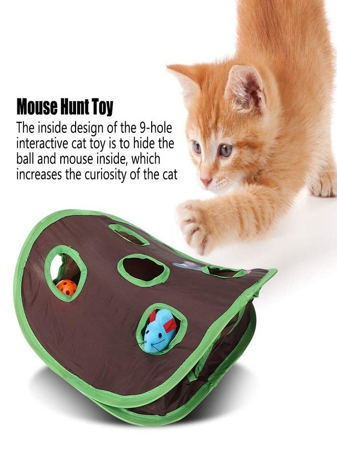 Mrisata 9 Mouse Hole Cat Interactive Toys, Popup Cat Toy Pet Cat Toy, Training Toys Cat Accessories, 1 Set Foldable Cat Toy Popup Open Mouse with Bell Funny Interactive Hunting Pet Toys - Image 2