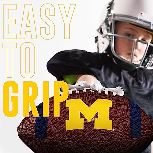 Franklin Sports Michigan Wolverines Kids NCAA Youth Football - Official College Team Junior Footballs with Team Logos for Kids - Junior Size PVC Ball - Backyard + Tailgate Ball - 8.5" - Image 2