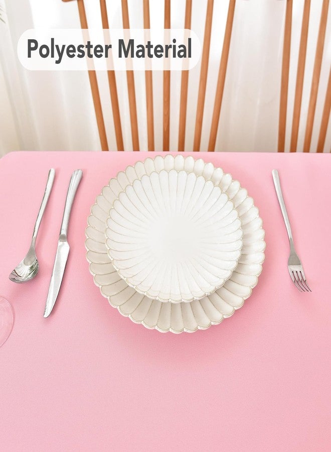 NEWISHER Pink Oval Tablecloth 60x84 inch, Heavy Duty Polyester Fabric Table Cloth, Reusable Washable Solid Table Cover for Dining, Kitchen, Party, Wedding, Indoor Outdoor Tabletop Decoration - Image 5