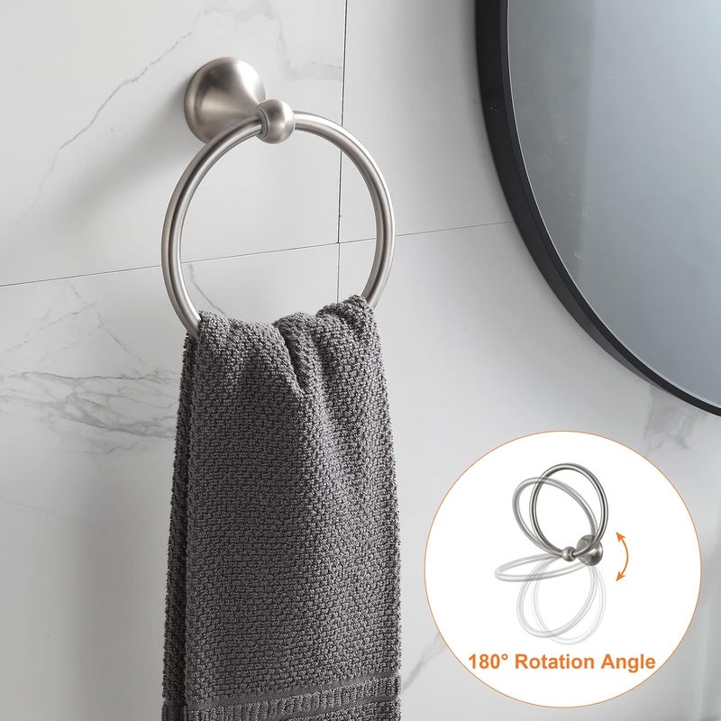 BGL Bathroom Hardware Set Brushed Nickel Adjustable Expandable Bath Towel Bars Bathroom Accessory Set Towel Racks 8-Pieces Wall Mount - Image 4