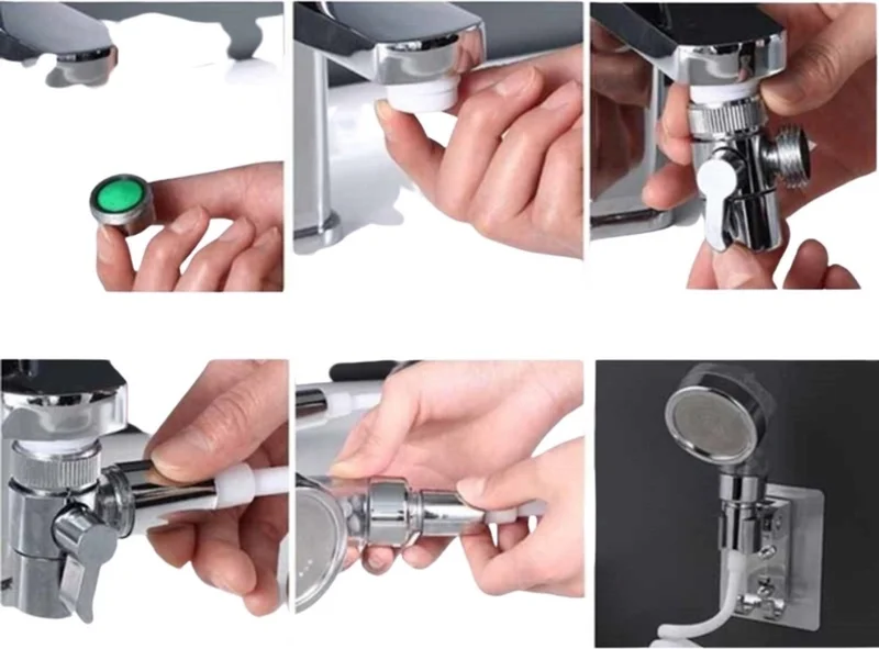 5 دي ام Movable Bathroom Kitchen Sink Faucet Shower Head with Adjustable Hose